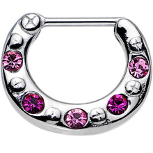 Load image into Gallery viewer, 16G 5/16 Pink and Dark Pink Gem Septum Clicker
