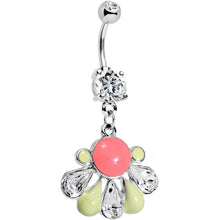 Load image into Gallery viewer, Clear Gem Spring Deco Dangle Belly Ring Created with Crystal

