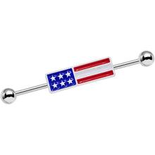 Load image into Gallery viewer, 14G USA All Day American Flag Industrial Barbell 38mm
