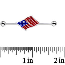 Load image into Gallery viewer, 14G USA Old Glory American Flag Industrial Barbell 38mm
