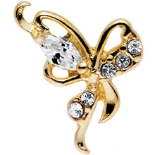 Load image into Gallery viewer, 1/4 Clear Gem Winged Wonder Butterfly Dangle Tragus Cartilage Earring
