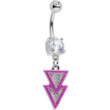 将图片加载到图库查看器，Clear Gem Pretty Popstar Pink Tiered Triangles Dangle Belly Ring

