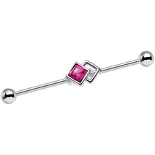 Load image into Gallery viewer, 14G Pink Faux Turquoise Art Deco Industrial Barbell 38mm

