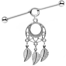 Load image into Gallery viewer, 14G Natural Love Dreamcatcher Dangle Industrial Barbell 39mm
