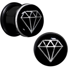 Load image into Gallery viewer, 1/2 Black PVD Show Me Shapes Rhombus Single Flare Plug Set
