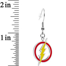 将图片加载到图库查看器，Officially Licensed DC Comics The Flash Steel Dangle Earrings
