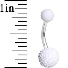 Load image into Gallery viewer, White UV Acrylic Textured Bottom Ball Belly Ring
