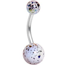 Load image into Gallery viewer, White Acrylic Big Bottom Ball Color Splash Basic Belly Ring
