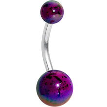 将图片加载到图库查看器，Purple Acrylic Big Bottom Ball Color Splash Basic Belly Ring
