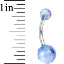 Load image into Gallery viewer, Light Blue Acrylic Big Bottom Disco Ball Basic Belly Ring
