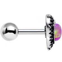 Load image into Gallery viewer, 16G 1/4 Pink Faux Opal Frame Heart Tragus Cartilage Earring
