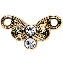 将图片加载到图库查看器，16G 1/4 Clear Gleaming Steel Swirly Butterfly Cartilage Earring
