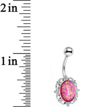 Load image into Gallery viewer, Pink Faux Opal Who Could Be So Fair Frame Belly Ring
