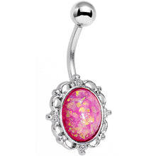 Load image into Gallery viewer, Pink Faux Opal Who Could Be So Fair Frame Belly Ring
