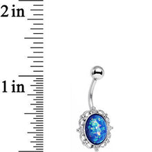 Load image into Gallery viewer, Blue Faux Opal Who Could Be So Fair Frame Belly Ring
