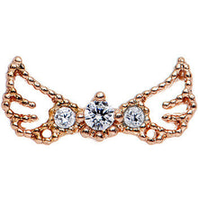 将图片加载到图库查看器，16G 1/4 Clear Rosy Steel Angel Wing Trifecta Cartilage Earring
