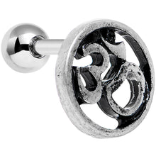 Load image into Gallery viewer, 16G 1/4 Steel Circular Ohm Symbol Tragus Cartilage Earring
