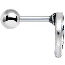 Load image into Gallery viewer, 16G 1/4 Steel Circular Ohm Symbol Tragus Cartilage Earring
