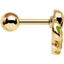 Load image into Gallery viewer, 16G 1/4 Gold Anodized Festive Wreath Tragus Cartilage Earring
