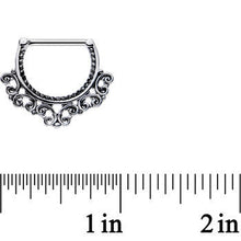 Load image into Gallery viewer, 14G 1/2 Steel Tribal Heart Filigree Nipple Clicker Set
