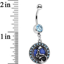 将图片加载到图库查看器，Aqua Gem Mythical Mermaid Dangle Belly Ring
