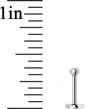 将图片加载到图库查看器，18G 1/4 Pink 2mm CZ Gem Internally Threaded Cartilage Earring

