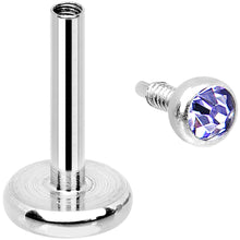 将图片加载到图库查看器，18G 1/4 Tanzanite 2mm CZ Internally Threaded Cartilage Earring
