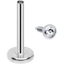 Load image into Gallery viewer, 18G 5/16 Clear 2mm CZ Internally Threaded Labret Monroe Tragus
