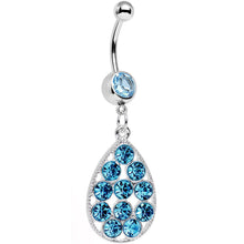 Load image into Gallery viewer, Aqua Gem Steel Dingy Drop Dangle Belly Ring

