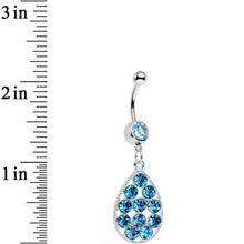 Load image into Gallery viewer, Aqua Gem Steel Dingy Drop Dangle Belly Ring
