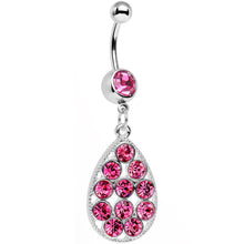 将图片加载到图库查看器，Pink Gem Dingy Drop Dangle Belly Ring
