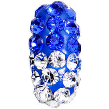 Load image into Gallery viewer, 16G 1/4 Blue and Clear Gem Paved Blue Tragus Cartilage Earring
