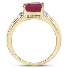 Load image into Gallery viewer, 3.44 Carat Glass Filled Ruby and White Topaz .925 Sterling Silver Ring
