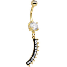 将图片加载到图库查看器，Clear Gem Gold Anodized Euclidian Strip Dangle Belly Ring
