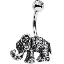 将图片加载到图库查看器，Clear Gem Lucky Little Elephant Belly Ring
