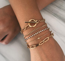 Load image into Gallery viewer, Bohemian Geometric Crystal Multi Layer Bracelets Bangles Charm Adjustable Lasso Bracelet Set For Women Luxury  Jewelry Gifts
