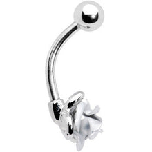 Load image into Gallery viewer, SINGLE Silver ROSE Belly Button Ring
