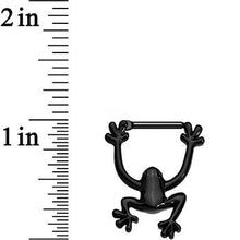 Load image into Gallery viewer, 14G 1/2 Black Anodized Hang with Me Frog Nipple Clicker Set
