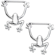 Load image into Gallery viewer, 14G 1/2 Stainless Steel Hang with Me Frog Nipple Clicker Set
