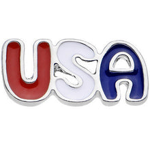 将图片加载到图库查看器，Red White and Blue Text Celebrate All Day USA Barbell Tongue Ring
