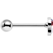 Load image into Gallery viewer, Red White and Blue Gem All American Barbell Tongue Ring
