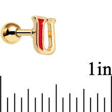 Load image into Gallery viewer, Gold Anodized Red White Blue USA Tragus Cartilage Earring Set of 3
