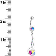 将图片加载到图库查看器，Aurora Gem Teriyaki Twisted Strip Drop Dangle Belly Ring
