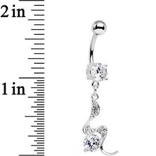 将图片加载到图库查看器，Clear Gem Coiled Wave Bling Dangle Belly Ring
