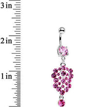 Load image into Gallery viewer, Pink Gem Awestruck Angel Chandelier Dangle Belly Ring
