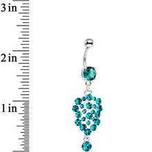 Load image into Gallery viewer, Aqua Gem Awestruck Angel Chandelier Dangle Belly Ring
