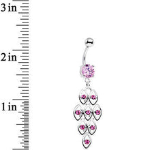 将图片加载到图库查看器，Pink Gem Perfection Connection Chandelier Dangle Belly Ring
