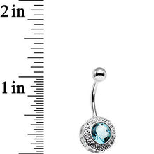 将图片加载到图库查看器，Aqua Gem Cute as a Button Lattice Frame Belly Ring
