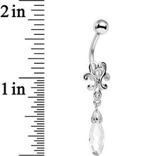 将图片加载到图库查看器，Clear Gem Filigree Drop Dangle Belly Ring
