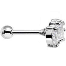 Load image into Gallery viewer, 18G 1/4 Clear Cubic Zirconia Elegant Crown Cartilage Earring
